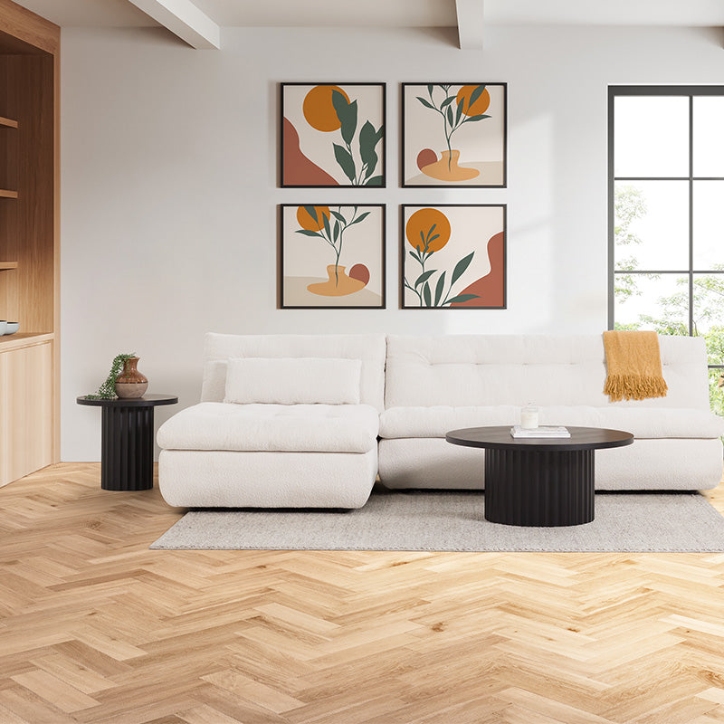 Caesar Round Lamp Table - Messmate/Black