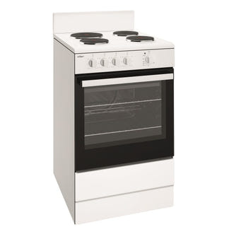 Chef 54cm Freestanding Oven with 4-Zone Hotplate Cooktop - White