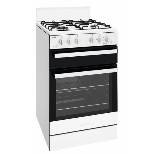 Chef 54cm Gas Upright Cooker - White
