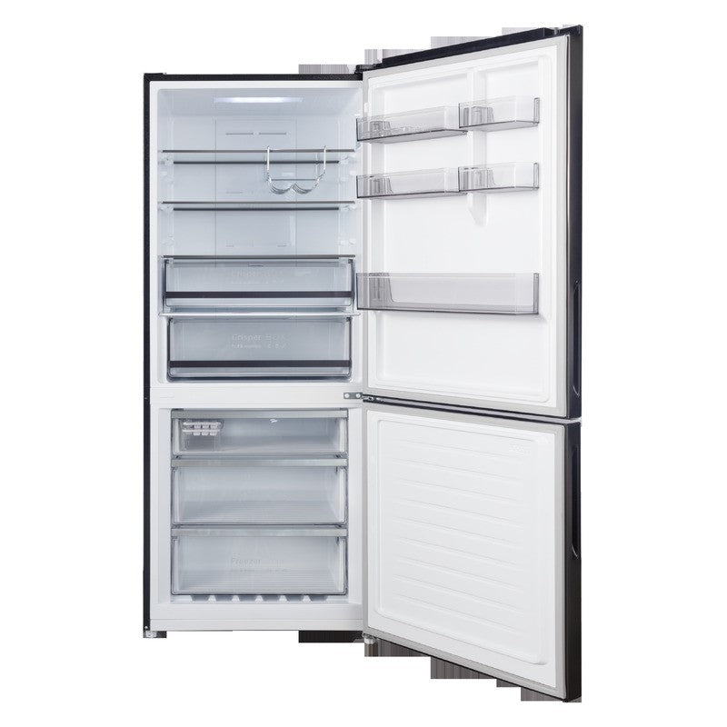 CHiQ 396L Bottom Mount Fridge Freezer - Black Steel