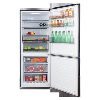 CHiQ 396L Bottom Mount Fridge Freezer - Black Steel