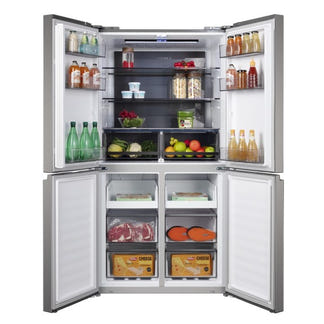 CHiQ 601L Quad Door Fridge Freezer - Silver