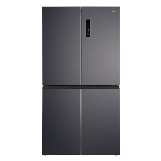 CHiQ 601L Quad Door Fridge Freezer - Black Steel