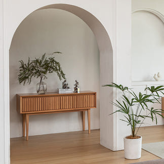 Cleo 130cm 2 Drawer Timber Hall Table - Natural