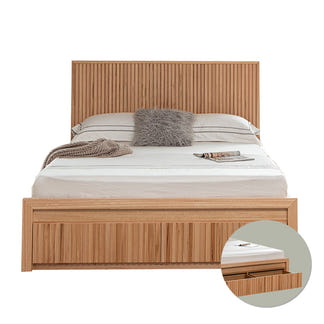 Cleo 4 Piece Double Timber Bedroom Suite - Messmate/Natural