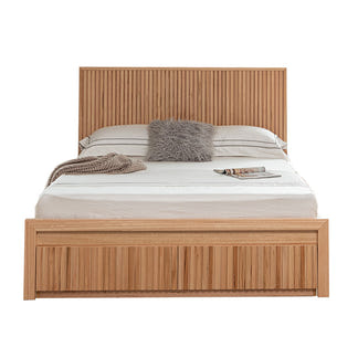 Cleo 4 Piece Double Timber Bedroom Suite - Messmate/Natural