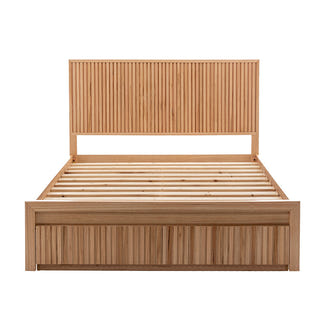Cleo 4 Piece Double Timber Bedroom Suite - Messmate/Natural