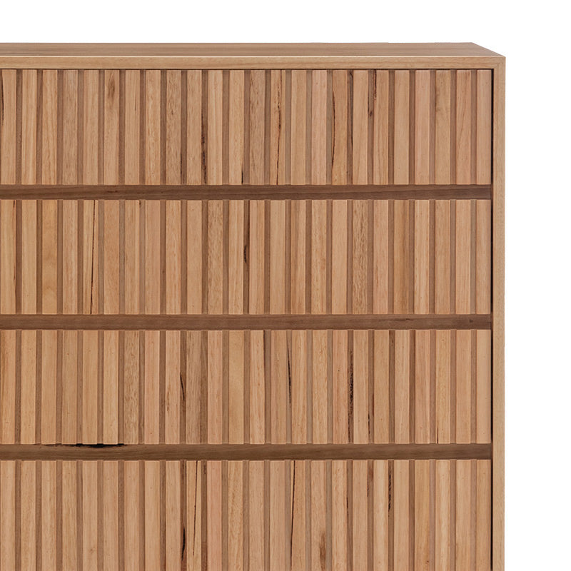 Cleo 4 Piece Double Timber Bedroom Suite - Messmate/Natural