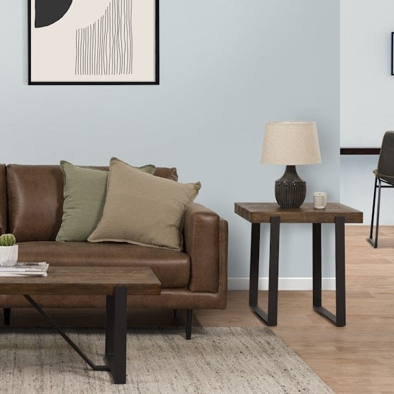 Cottage Lamp Table - Rustic Pine/Black