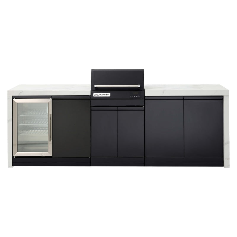 Crossray eXtreme Electric Outdoor Kitchen with 1 Door Fridge - White