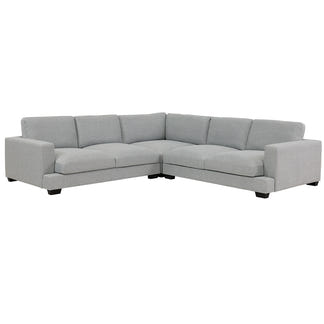 Daria 5 Seater Corner Fabric Lounge with Ottoman - Light Grey