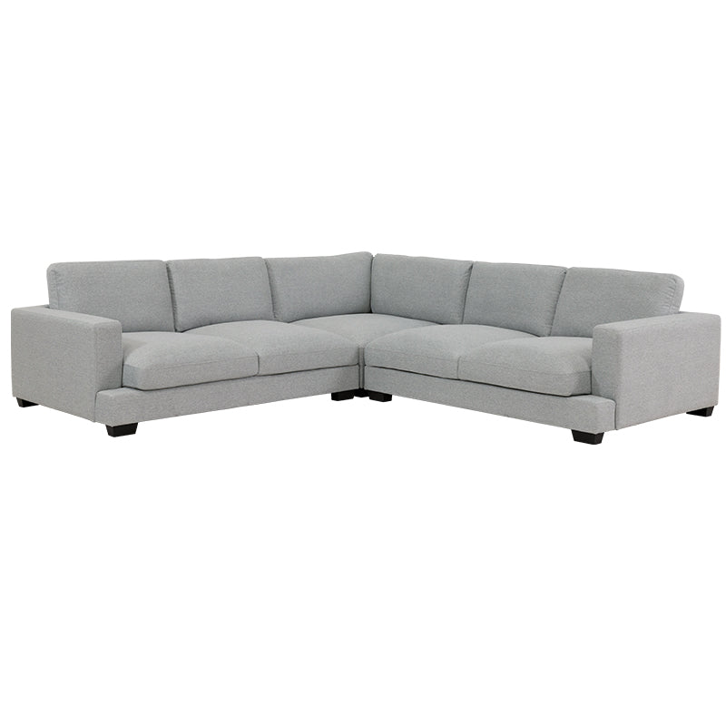 Daria 5 Seater Corner Fabric Lounge with Ottoman - Light Grey