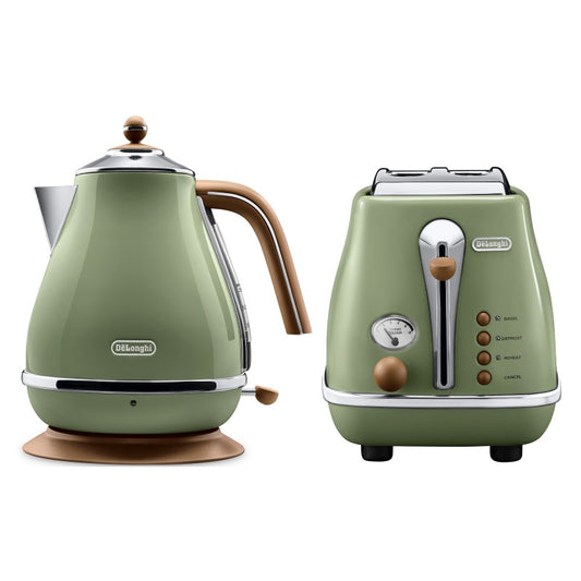 Delonghi Icona Vintage 1.7L Kettle & 2-Slice Toaster Pack - Green