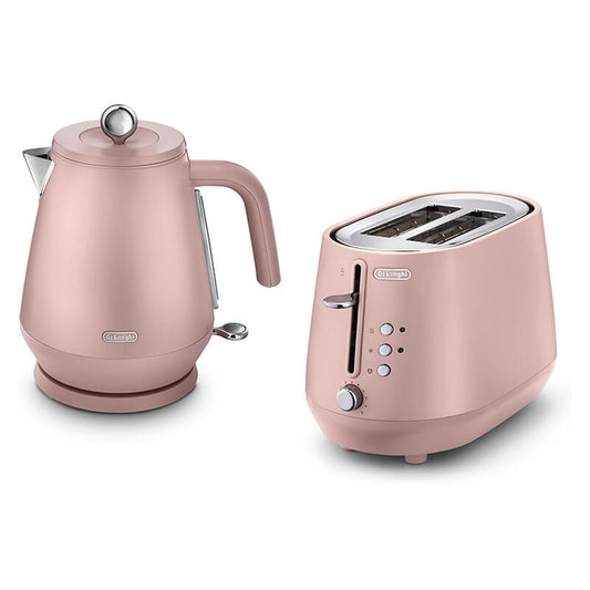 DeLonghi Eclecttica 1.7L Kettle and 2 Slice Toaster Breakfast Pack - Pink