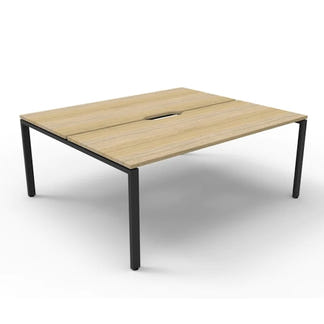 Deluxe Rapid Infinity Desk - Oak/Black