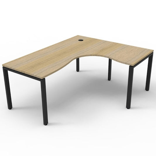 Deluxe Rapid Infinity Corner Desk - Black/Oak