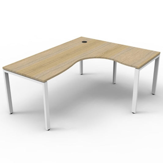 Deluxe Rapid Infinity Corner Desk - White/Oak