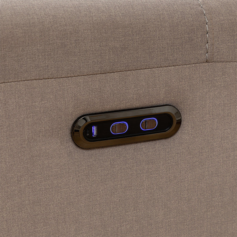 Dynasty 2+1+1 Electric Fabric Recliner Suite - Latte