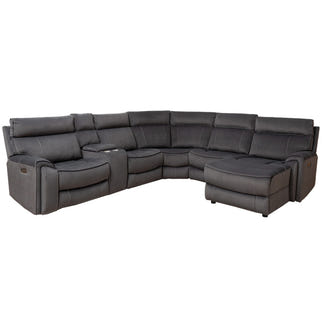 Dynasty 5 Seater Corner Fabric Lounge with RHF Chaise - Charcoal