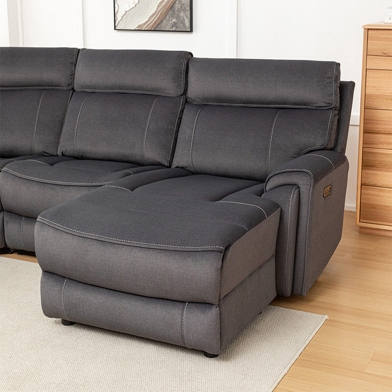 Dynasty 5 Seater Corner Fabric Lounge with RHF Chaise - Charcoal
