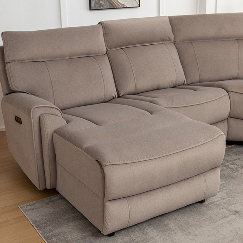 Dynasty 5 Seater Corner Fabric Lounge with LHF Chaise - Latte