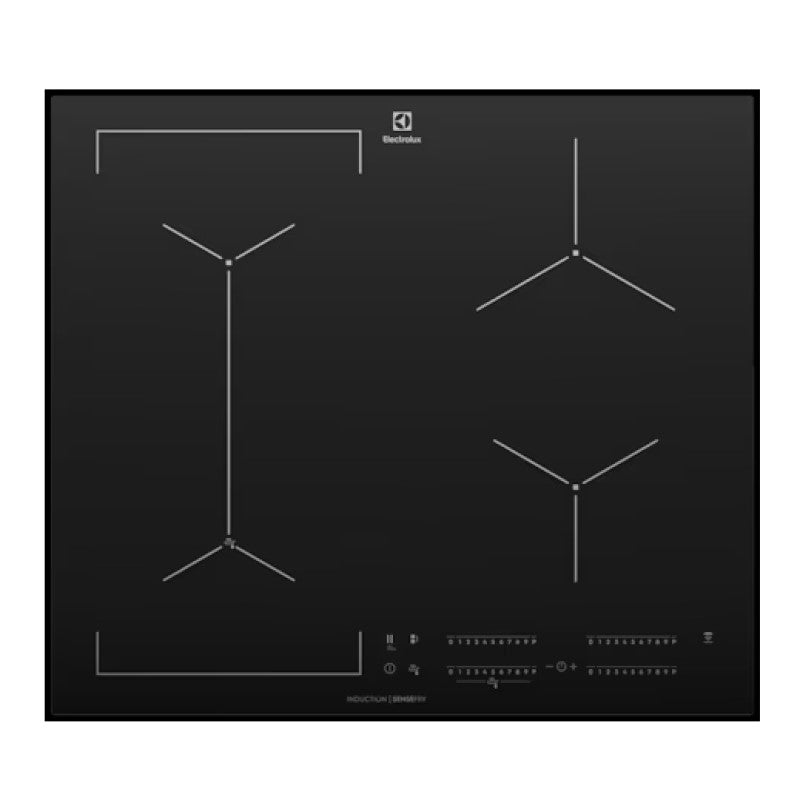 Electrolux 60cm 4-Zone Induction Cooktop with Bridging Zone - Black Glass (UltimateTaste 700)