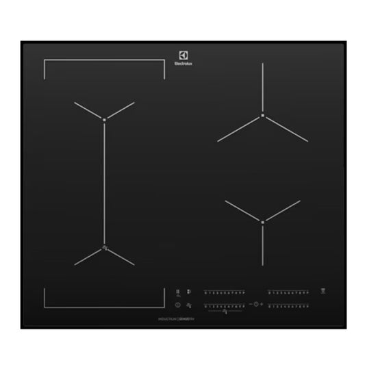 Electrolux 60cm 4-Zone Induction Cooktop with Bridging Zone - Black Glass (UltimateTaste 700)