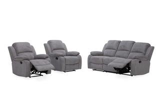 Estate 3+1+1 Fabric Recliner Lounge Suite - Dark Grey