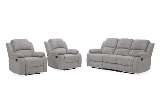 Estate 3+1+1 Fabric Recliner Lounge Suite - Light Grey