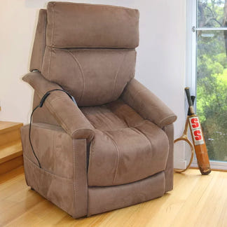 Theorem Eton Lift & Recline Fabric Amchair - Amber