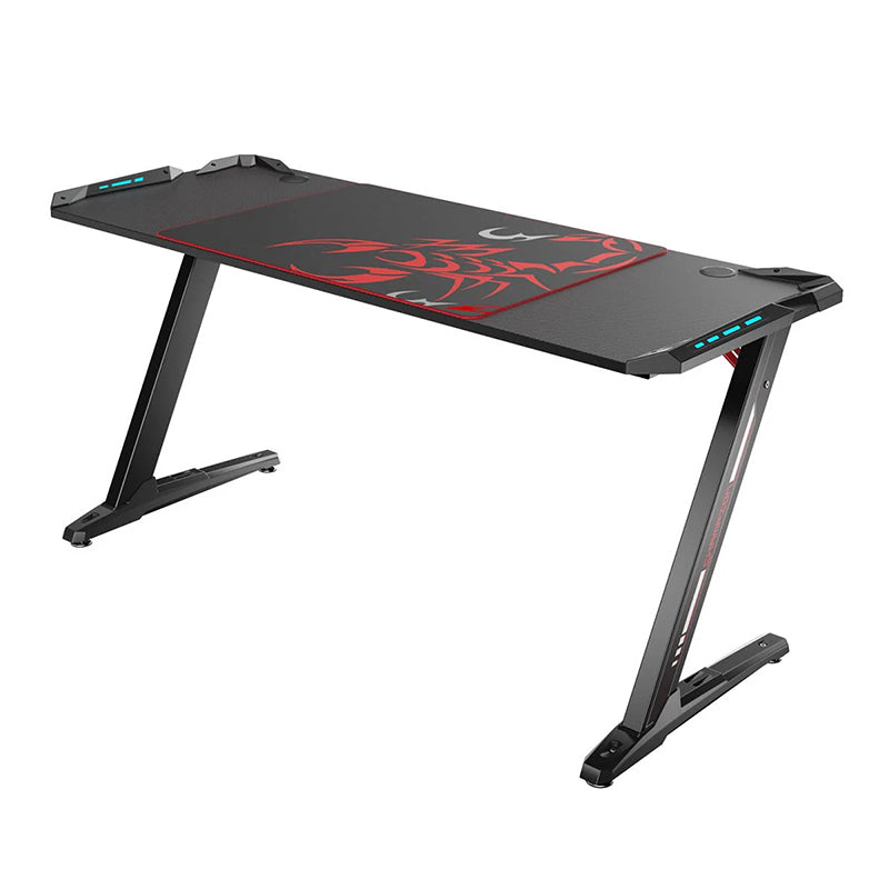Eureka Ergonomic Z60 Gaming Desk with RGB Lights - Black
