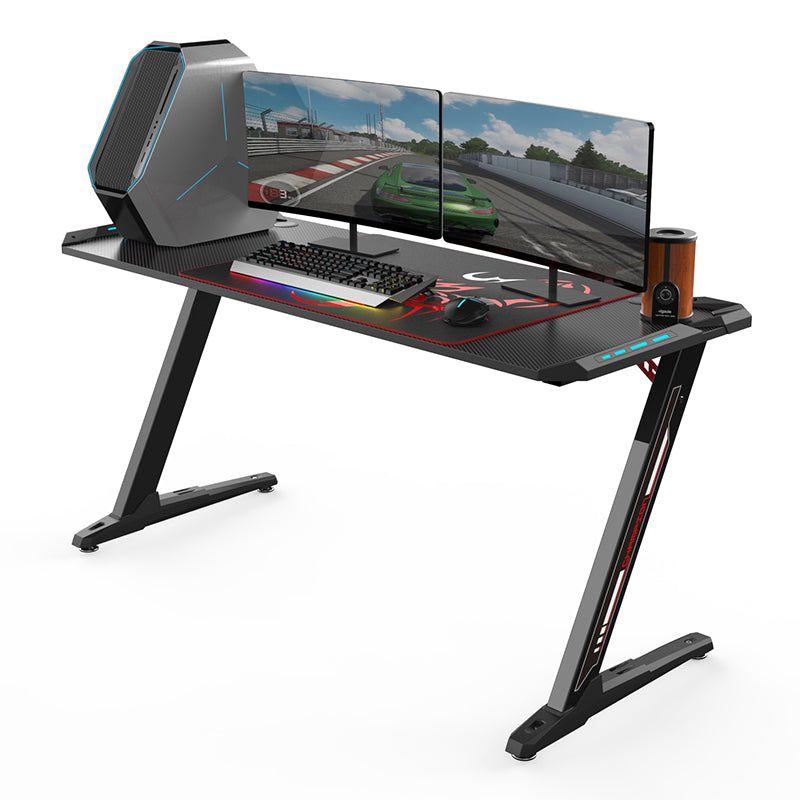 Eureka Ergonomic Z60 Gaming Desk with RGB Lights - Black