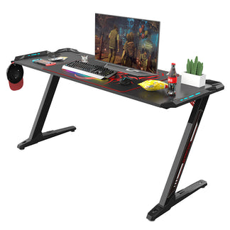 Eureka Ergonomic Z60 Gaming Desk with RGB Lights - Black