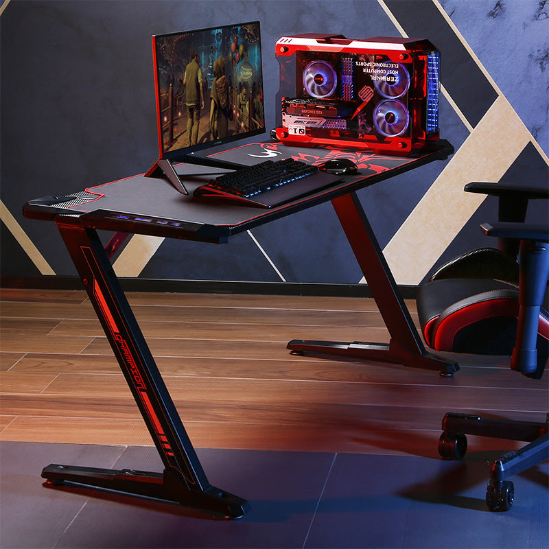 Eureka Ergonomic Z60 Gaming Desk with RGB Lights - Black