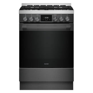 Euromaid 60cm 11 Function Pyrolytic Dual Fuel Freestanding Cooker - Dark Stainless Steel
