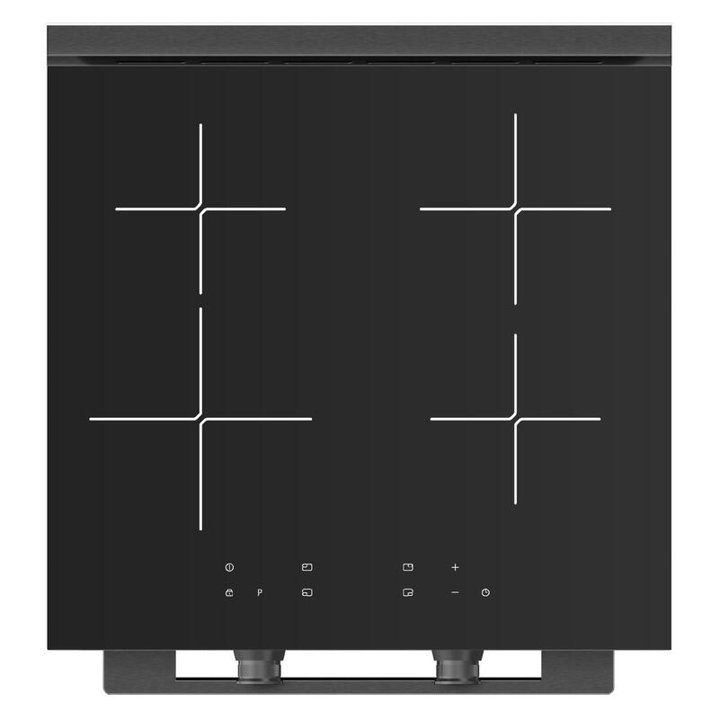 Euromaid 60cm 11 Function Pyrolytic Induction Freestanding Cooker - Dark Stainless Steel