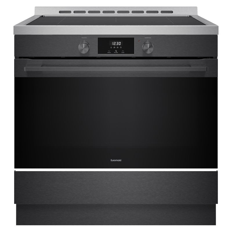 Euromaid 90cm Freestanding Cooker Induction Air Fry - Dark Stainless