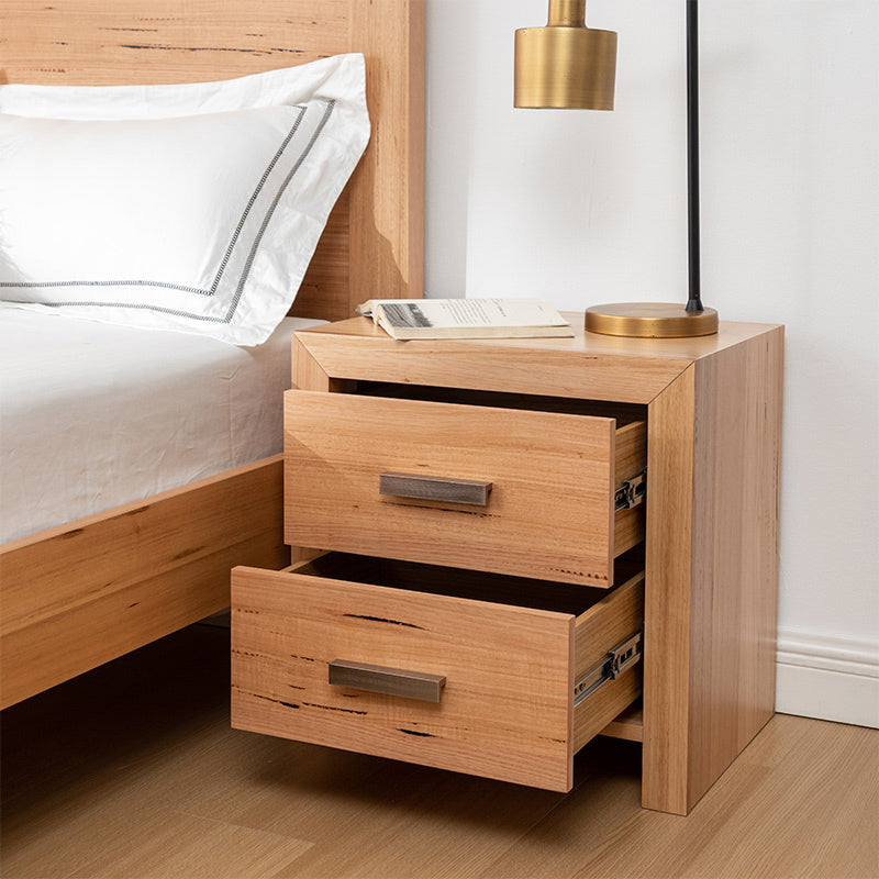 Eva 4 Piece King Timber Bedroom Suite - Messmate/Natural
