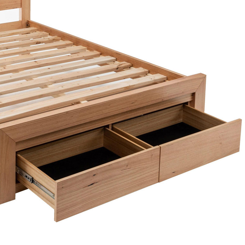 Eva 4 Piece Queen Timber Bedroom Suite - Messmate/Natural
