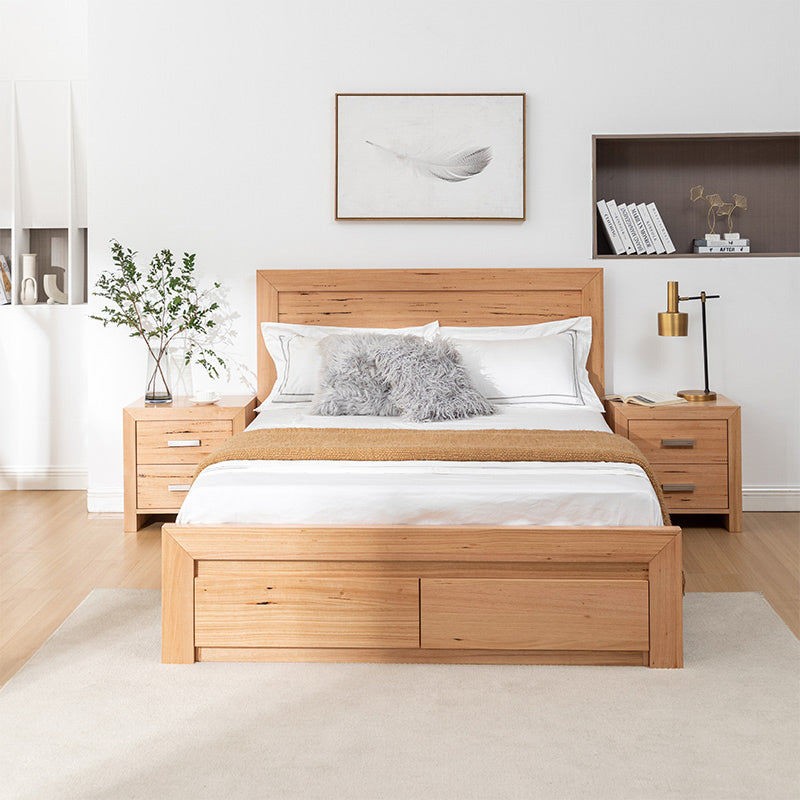 Eva 4 Piece Queen Timber Bedroom Suite - Messmate/Natural