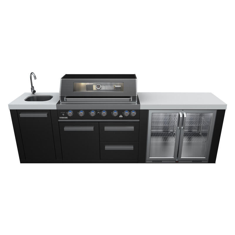 Everdure Oasis Outdoor Kitchen 6 Burner Sink with Tropical Beverage Cooler