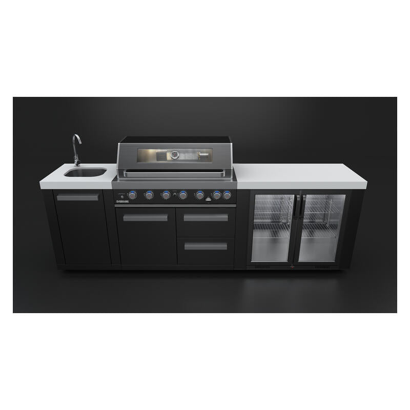 Everdure Oasis Outdoor Kitchen 6 Burner Sink with Tropical Beverage Cooler