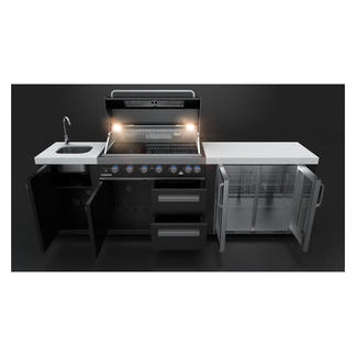 Everdure Oasis Outdoor Kitchen 6 Burner Sink with Tropical Beverage Cooler