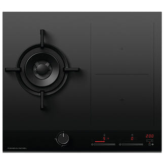 Fisher & Paykel 60cm Series 9 1 Burner + 2 Zone Hybrid Cooktop, 2 SmartZones, Natural Gas