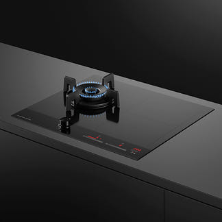 Fisher & Paykel 60cm Series 9 1 Burner + 2 Zone Hybrid Cooktop, 2 SmartZones, LPG