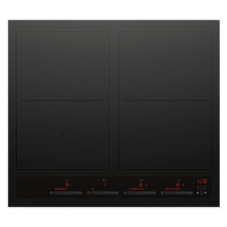 Fisher & Paykel 60cm 4 Zone Induction Cooktop with 2 SmartZones - Black Glass (Series 7)
