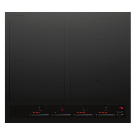 Fisher & Paykel 60cm 4 Zone Induction Cooktop with 2 SmartZones - Black Glass (Series 7)