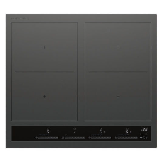 Fisher & Paykel 60cm 4 Zone Induction Cooktop: 2 Smart Zones (Series 7) - Grey