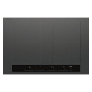 Fisher & Paykel 80cm 4 Zone Induction Cooktop: 2 Smart Zones (Series 7) - Grey