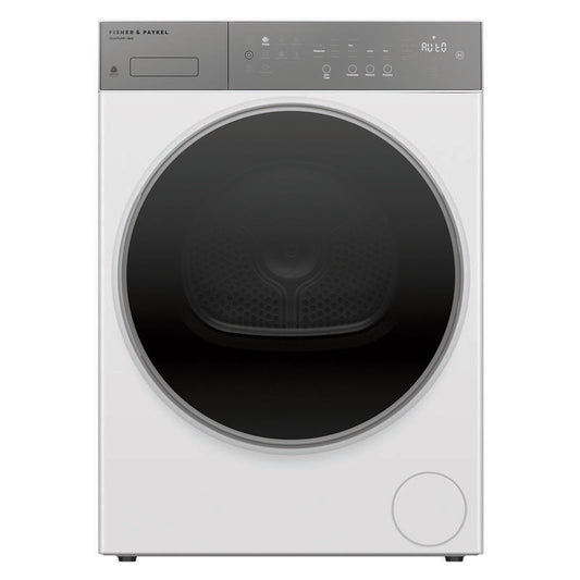 Fisher & Paykel 8kg Smart Heat Pump Condenser Dryer - Woolmark Black - White (Series 5)
